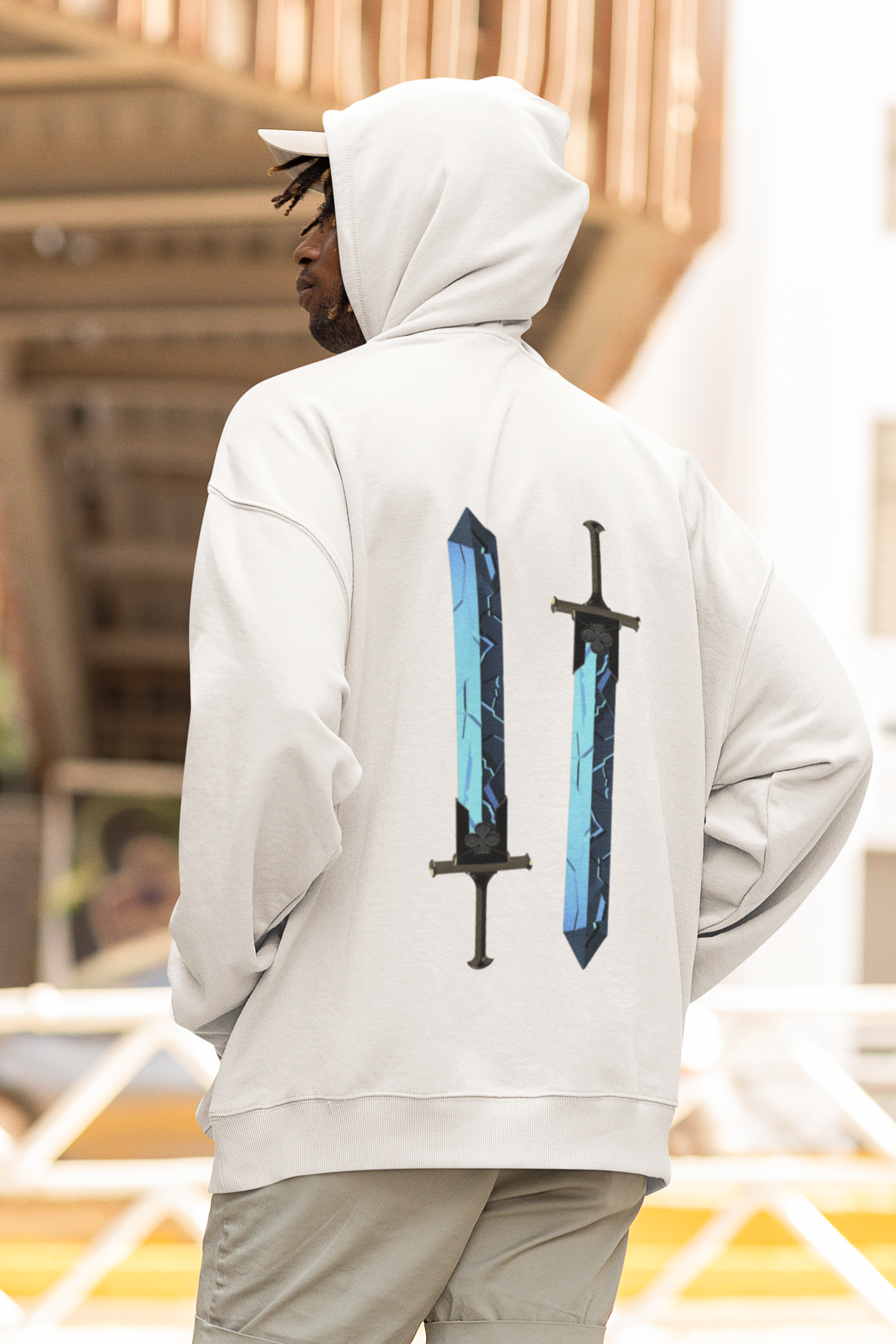 Katana Silhouetten Oversized Hoodie